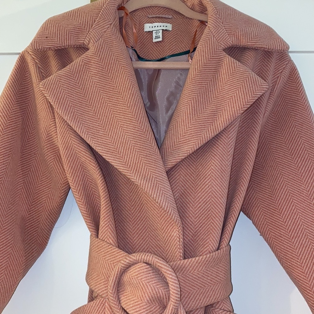 Pink Belted Herrington Coat - Picture 1 of 6
